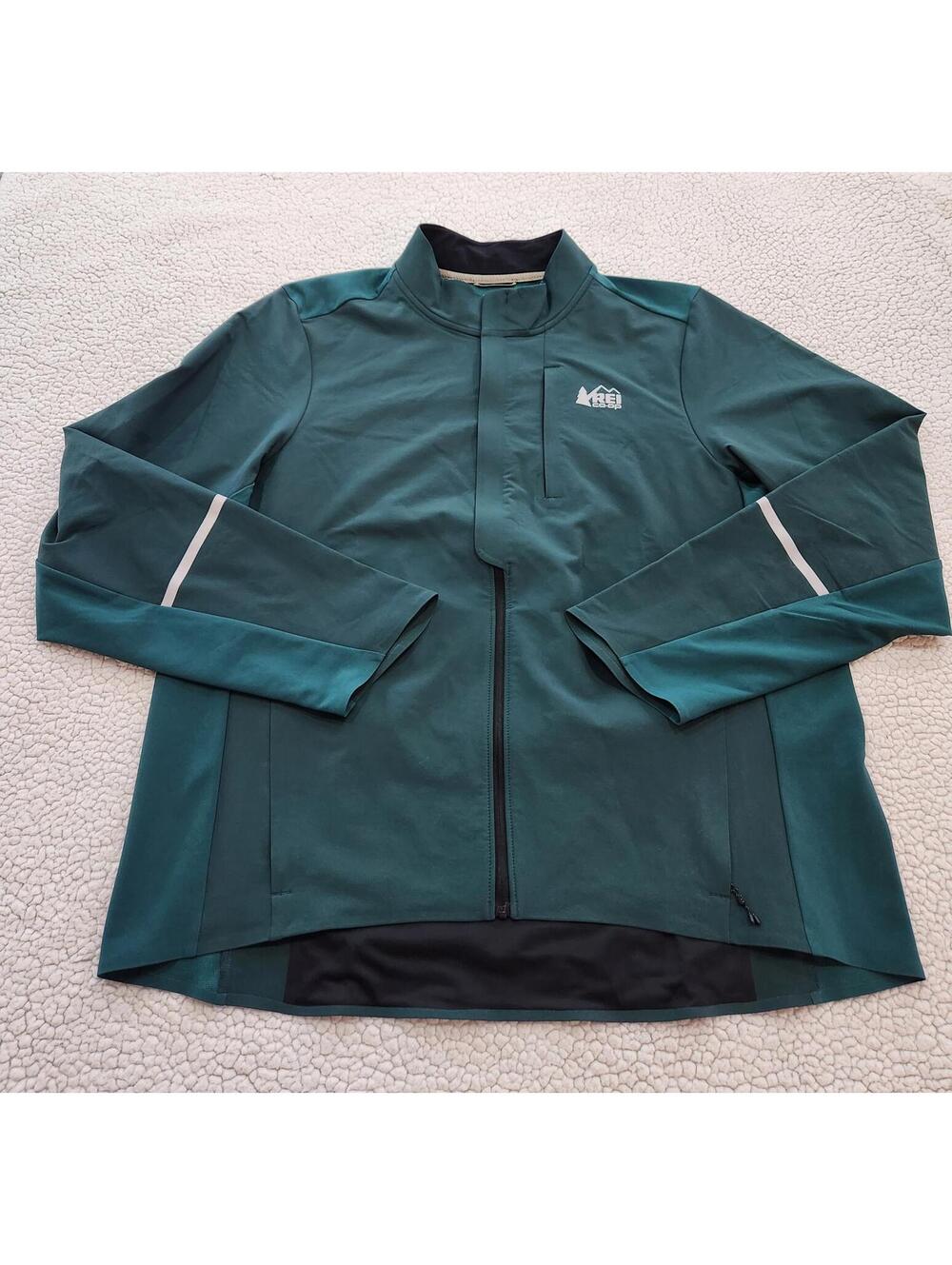 REI Co-Op Junction Hybrid Cycling Jacket Men XL Teal Green Windbreaker Bike